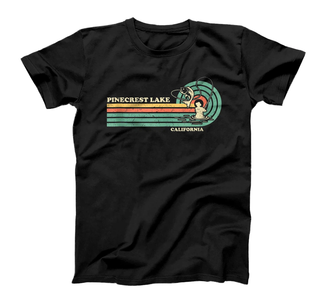 Personalized Vintage Retro Summer Fishing California Pinecrest Lake T-Shirt, Women T-Shirt