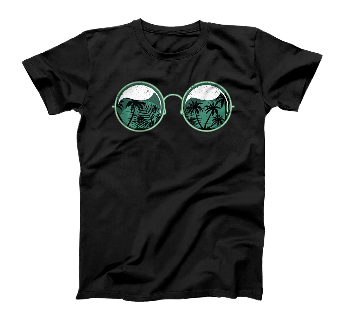 Personalized Palm Leaves Summer Vacay Mode Palm Trees Tropical Sunglasses T-Shirt, Women T-Shirt