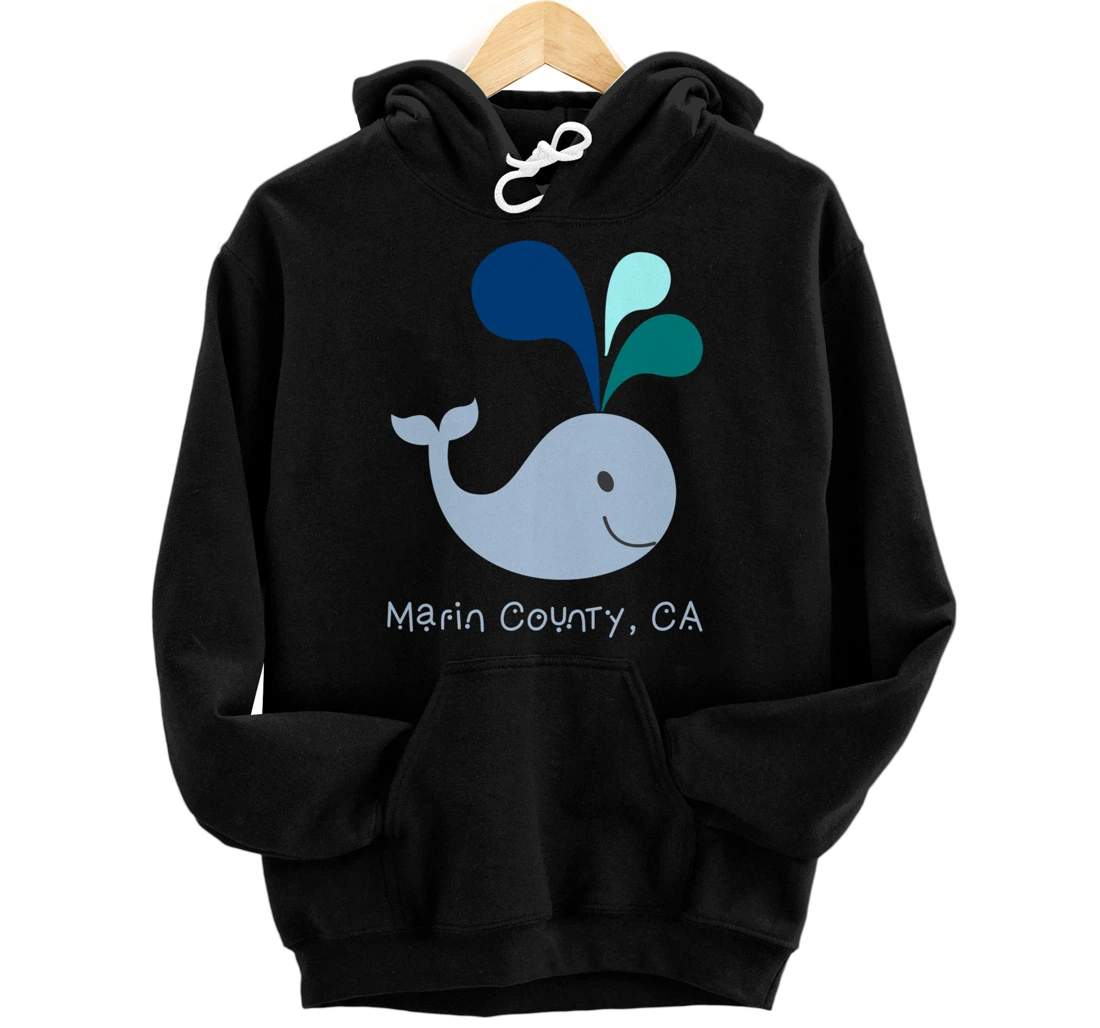 Personalized Marin City CA Cute California Whale Lover Cartoon Pullover Hoodie