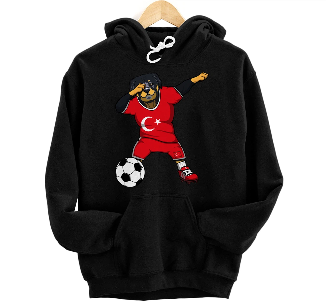 Personalized Dabbing Rottweiler Turkey Soccer Fans Jersey Football Lovers Pullover Hoodie