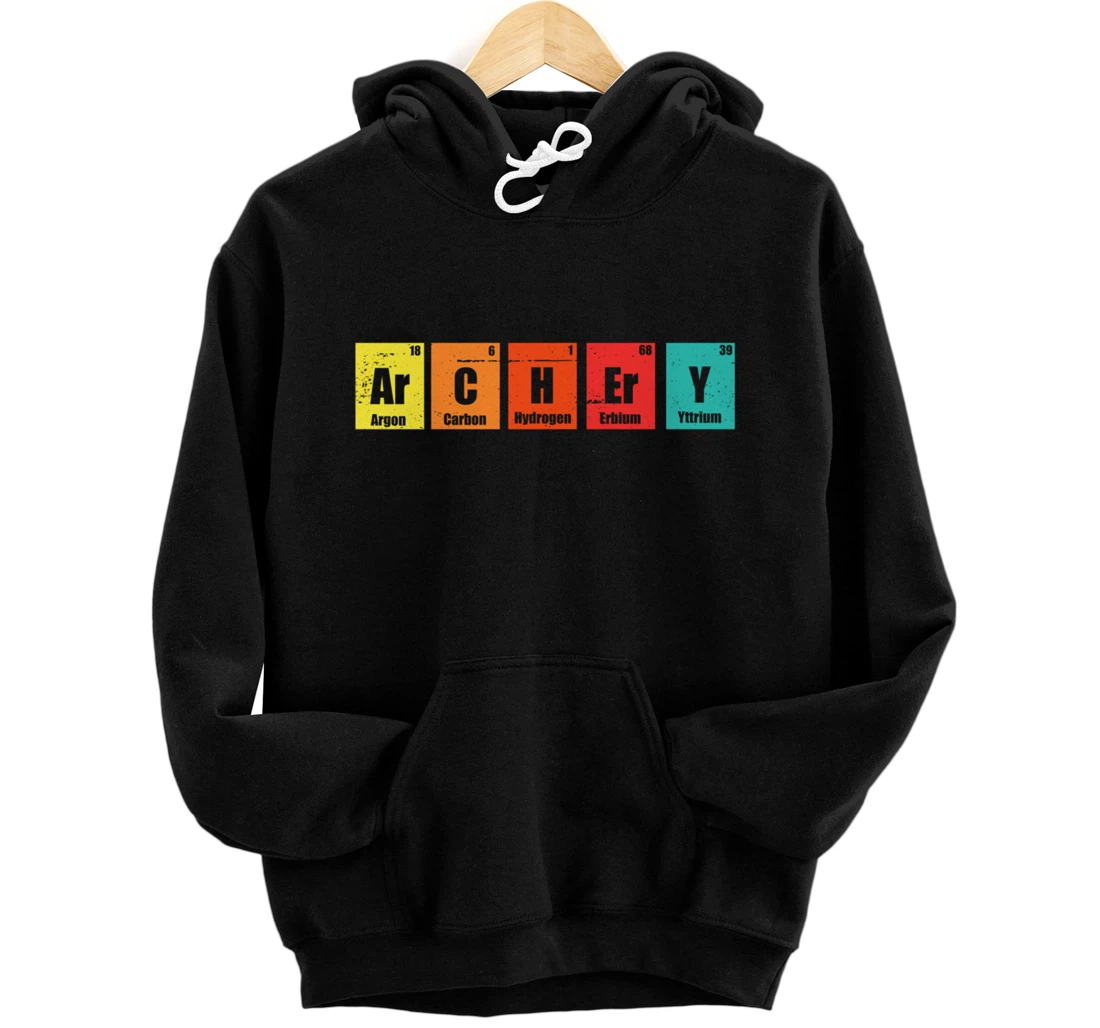 Archery Periodic Elements Nerd Archer Bowman Hunter Shooting Pullover Hoodie