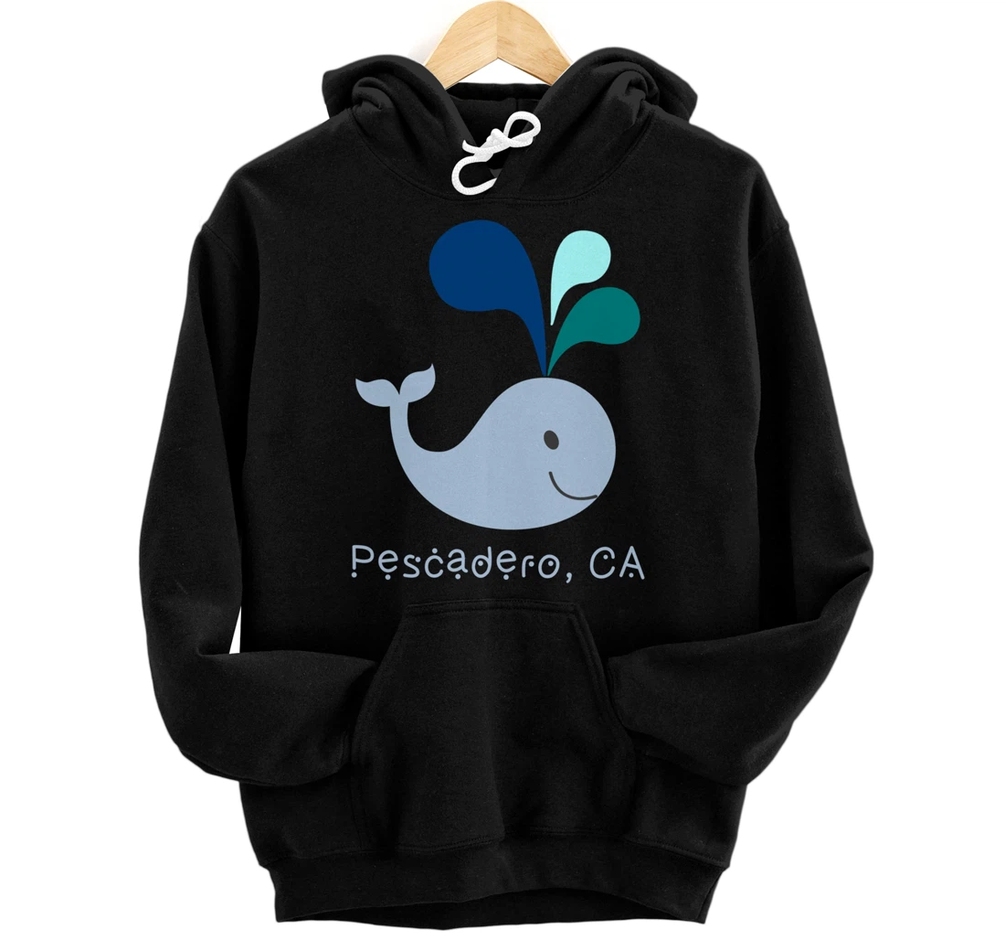 Pescadero CA Cute California Whale Lover Cartoon Pullover Hoodie