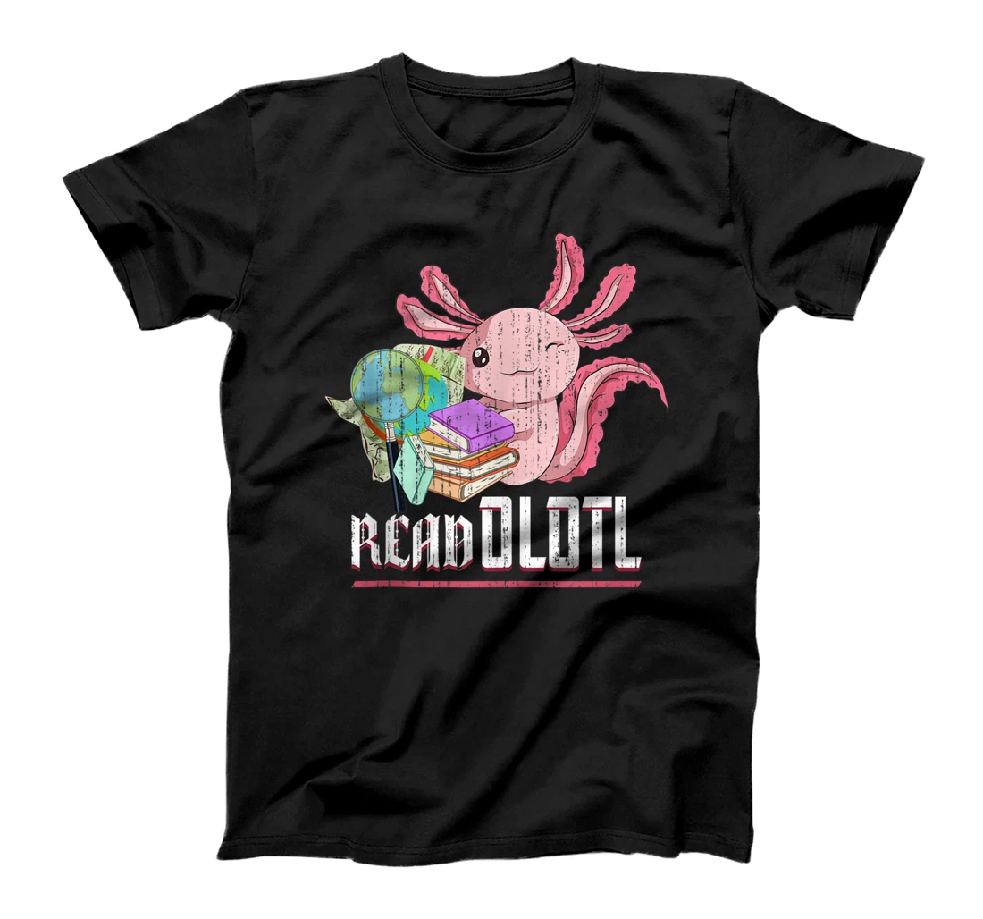 Personalized Bookworm Librarian Readolotl Mexico Amphibian Animal Axolotl T-Shirt, Women T-Shirt