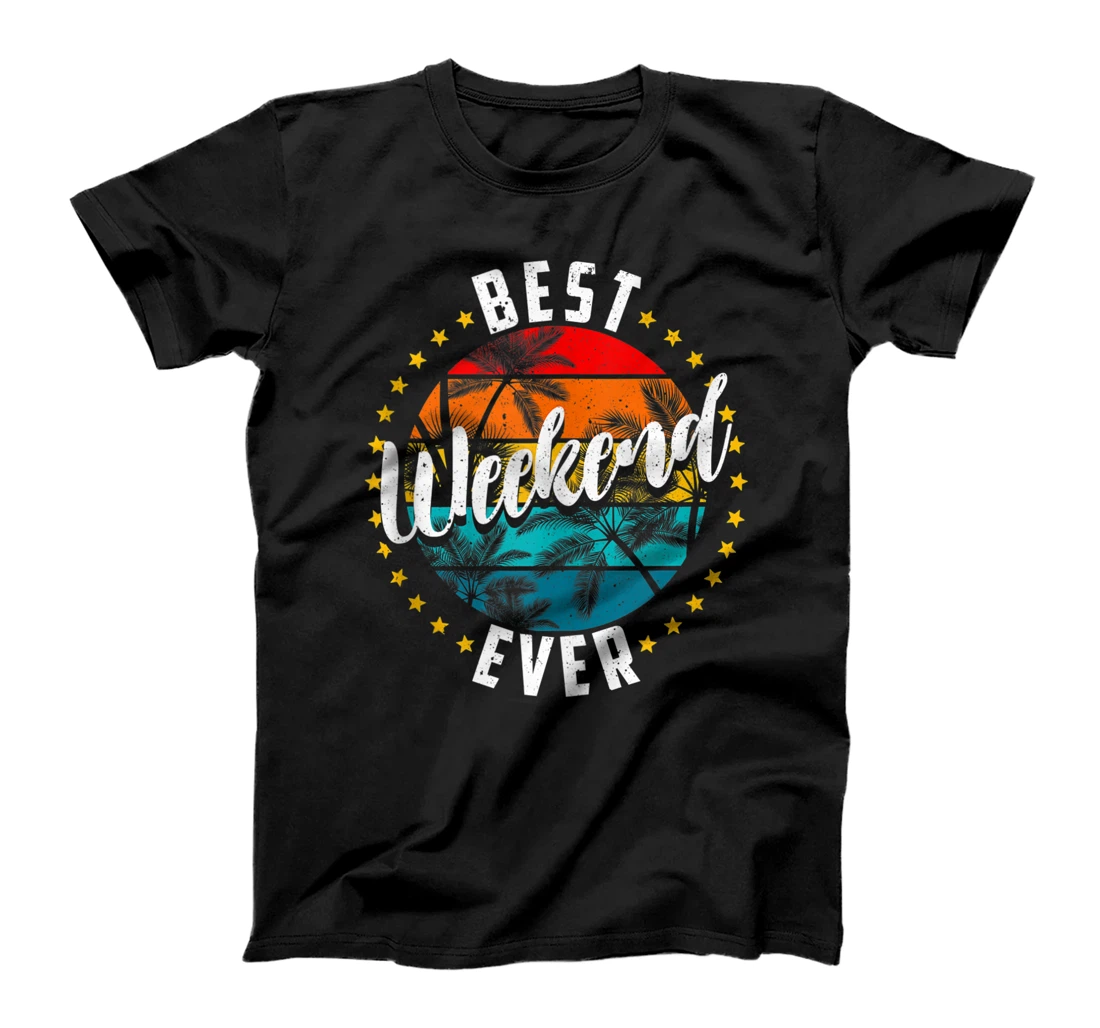 Personalized Best Weekend Ever Fun Getaway Design Beach and Palm Trees T-Shirt, Women T-Shirt