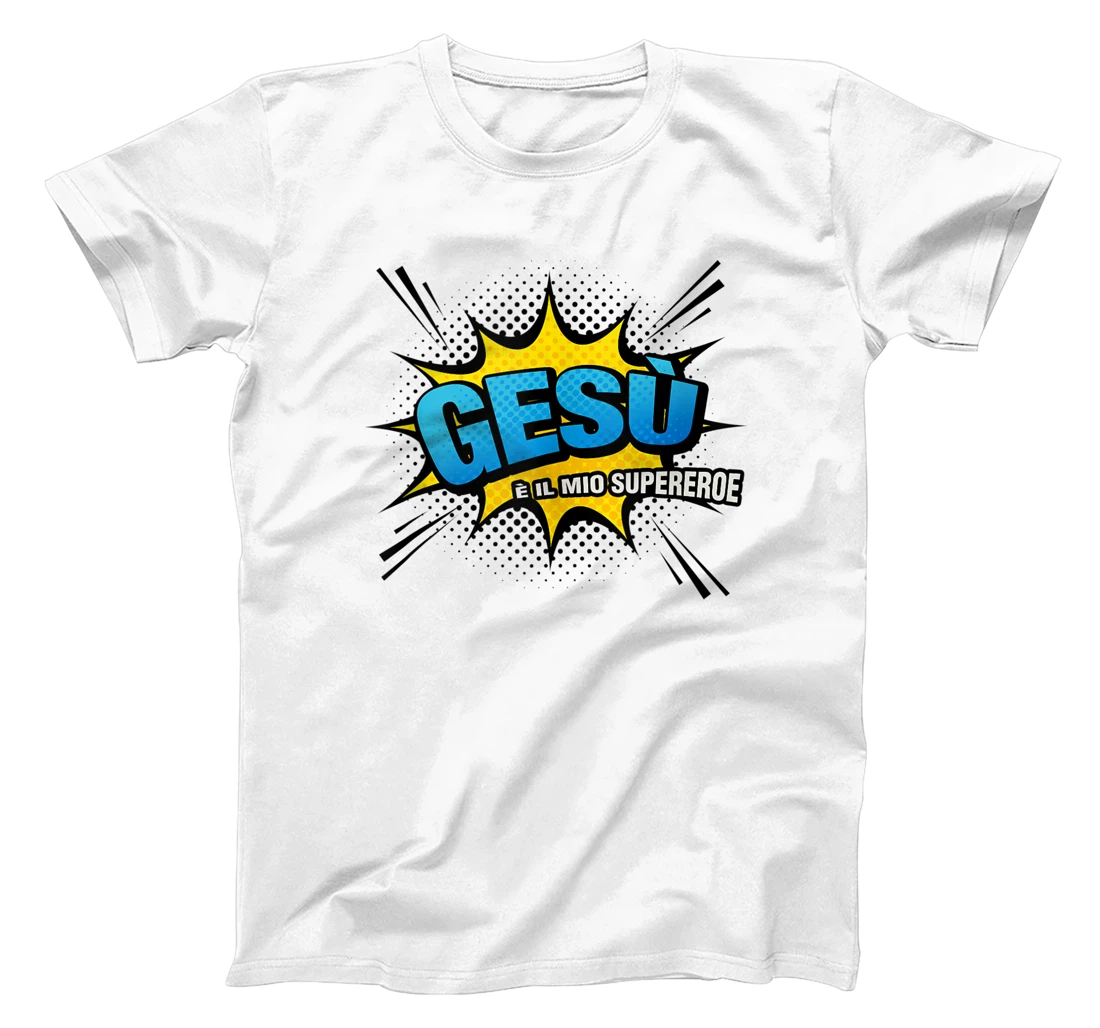 Personalized Gesù è il mio supereroe - stile cartone animato cristiano T-Shirt, Women T-Shirt