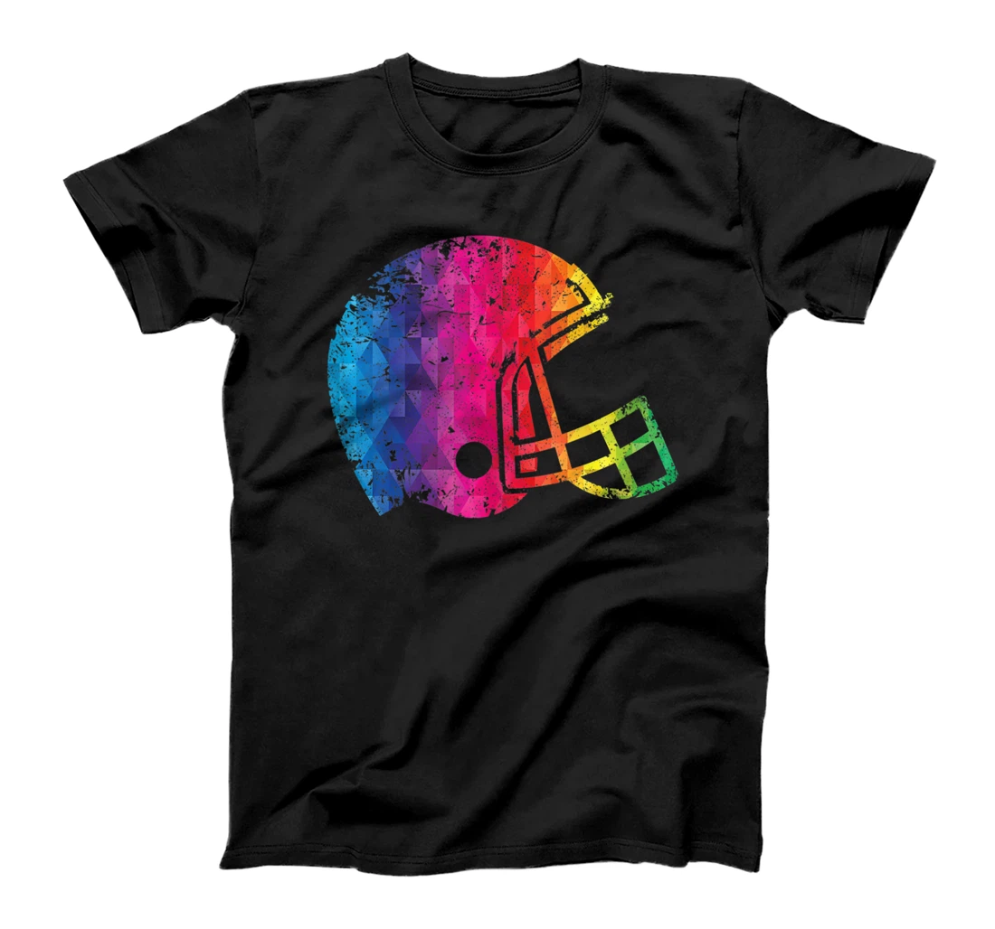 Personalized LGBT Rainbow Football Helmet Gay Pride Rainbow Color Flag T-Shirt, Women T-Shirt