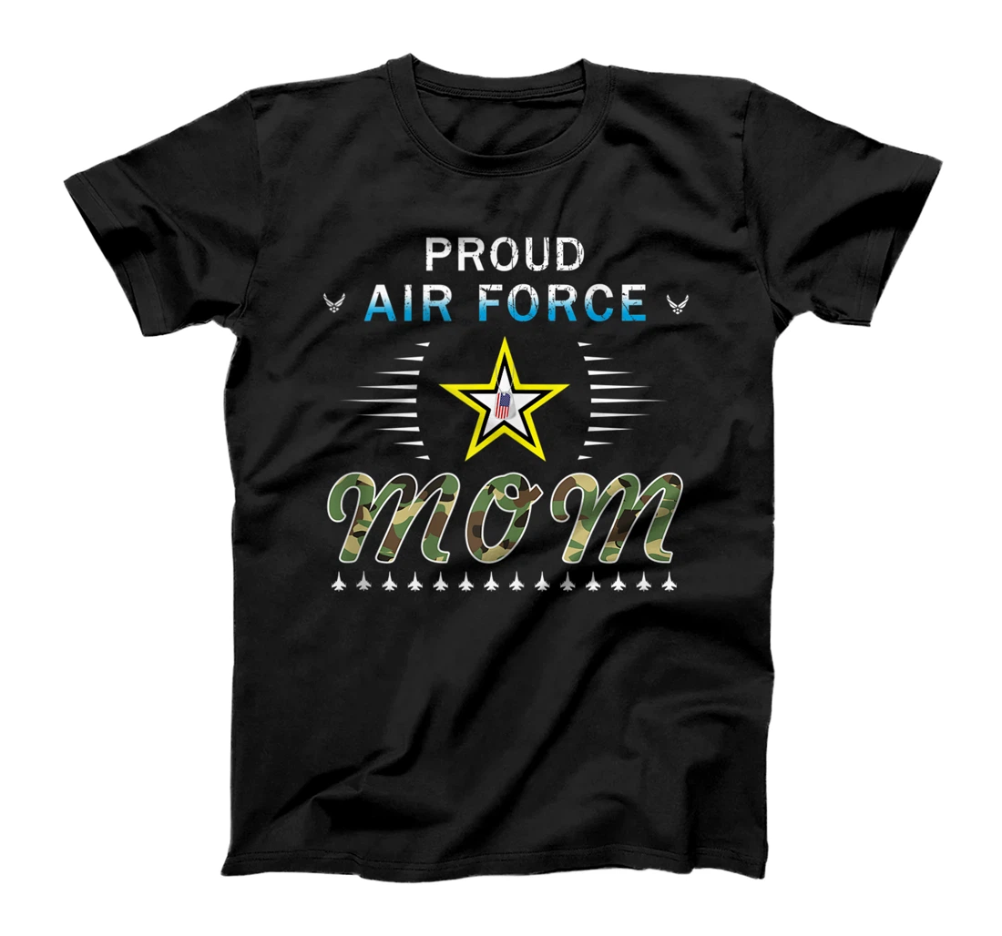 Personalized Proud Air Force Mom Camouflage Graphics Army T-Shirt, Women T-Shirt