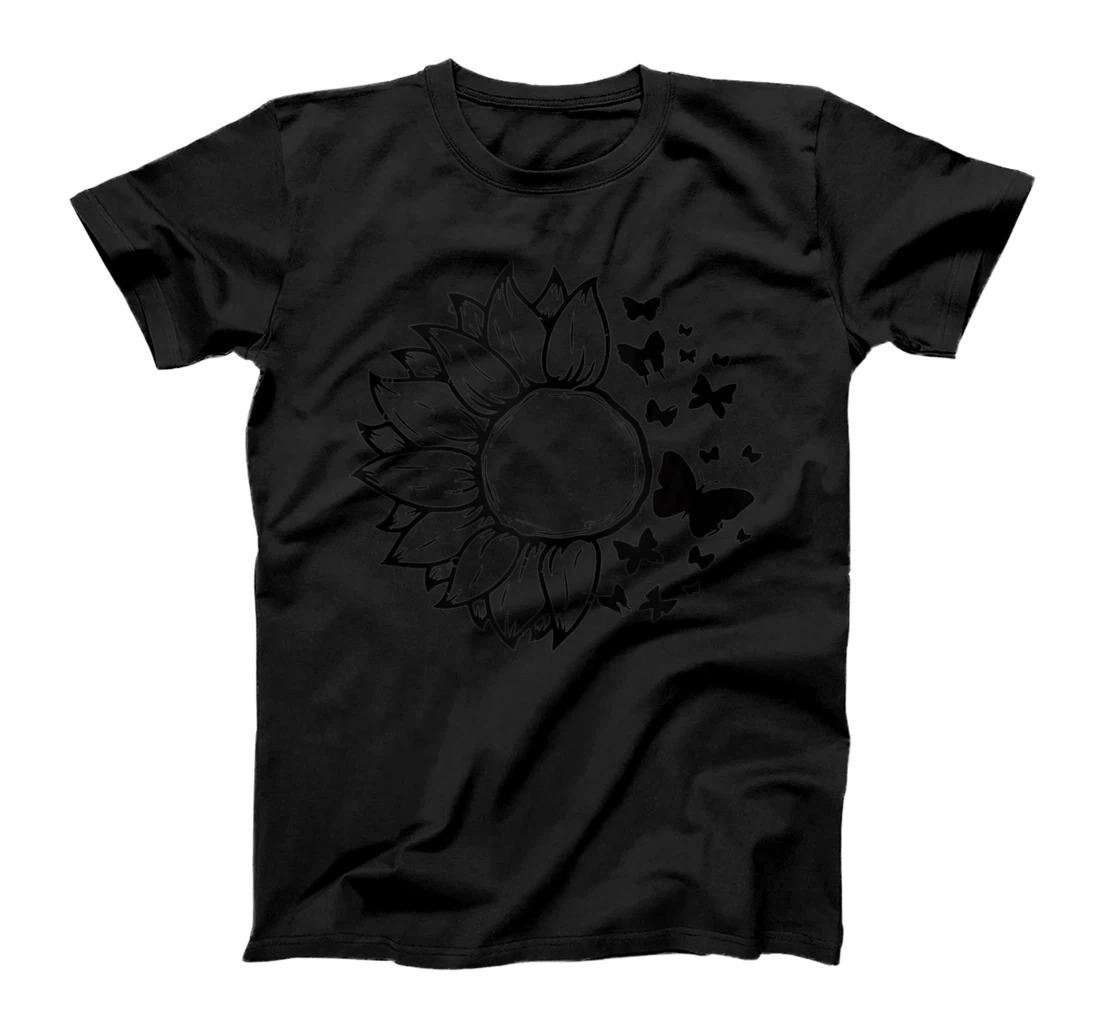 Personalized Sunflower Butterfly T-Shirt, Women T-Shirt, Summer Sunflower Women T-Shirt, Women T-Shirt
