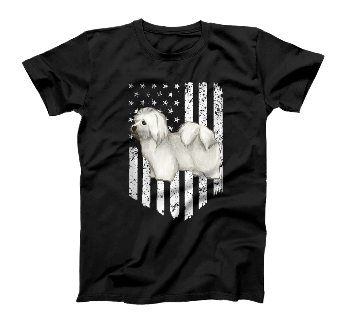 Personalized Black White American Flag Coton de Tulear 4th Of July USA T-Shirt, Women T-Shirt