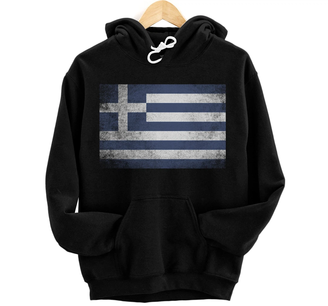 Greece Greek Flag Pride Country Home Nation Family Retro 80s Pullover Hoodie