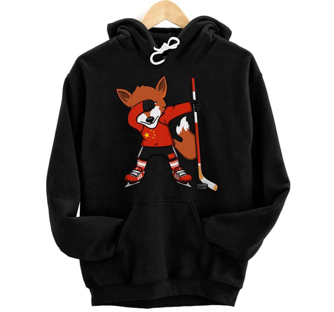 Dabbing Fox China Ice Hockey Fans Jersey Dab Winter Sports Pullover Hoodie