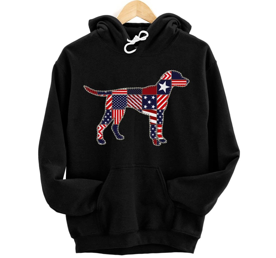 Dalmatian Dog Lover 4th July Patchwork American Flag Women Pullover Hoodie