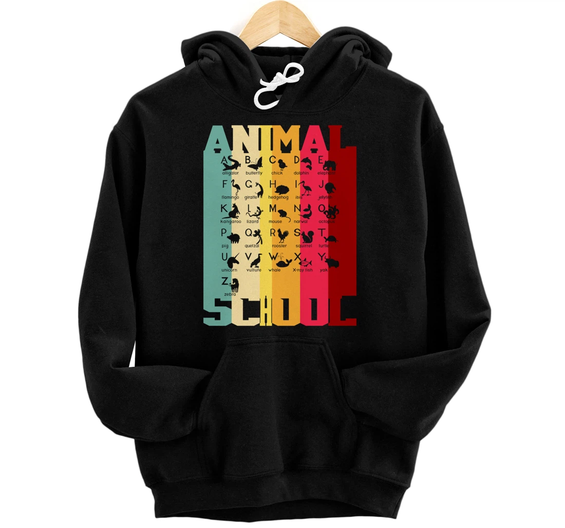 Funny Alphabet Animal School A-Z Learning PreK Kindergarten Pullover Hoodie