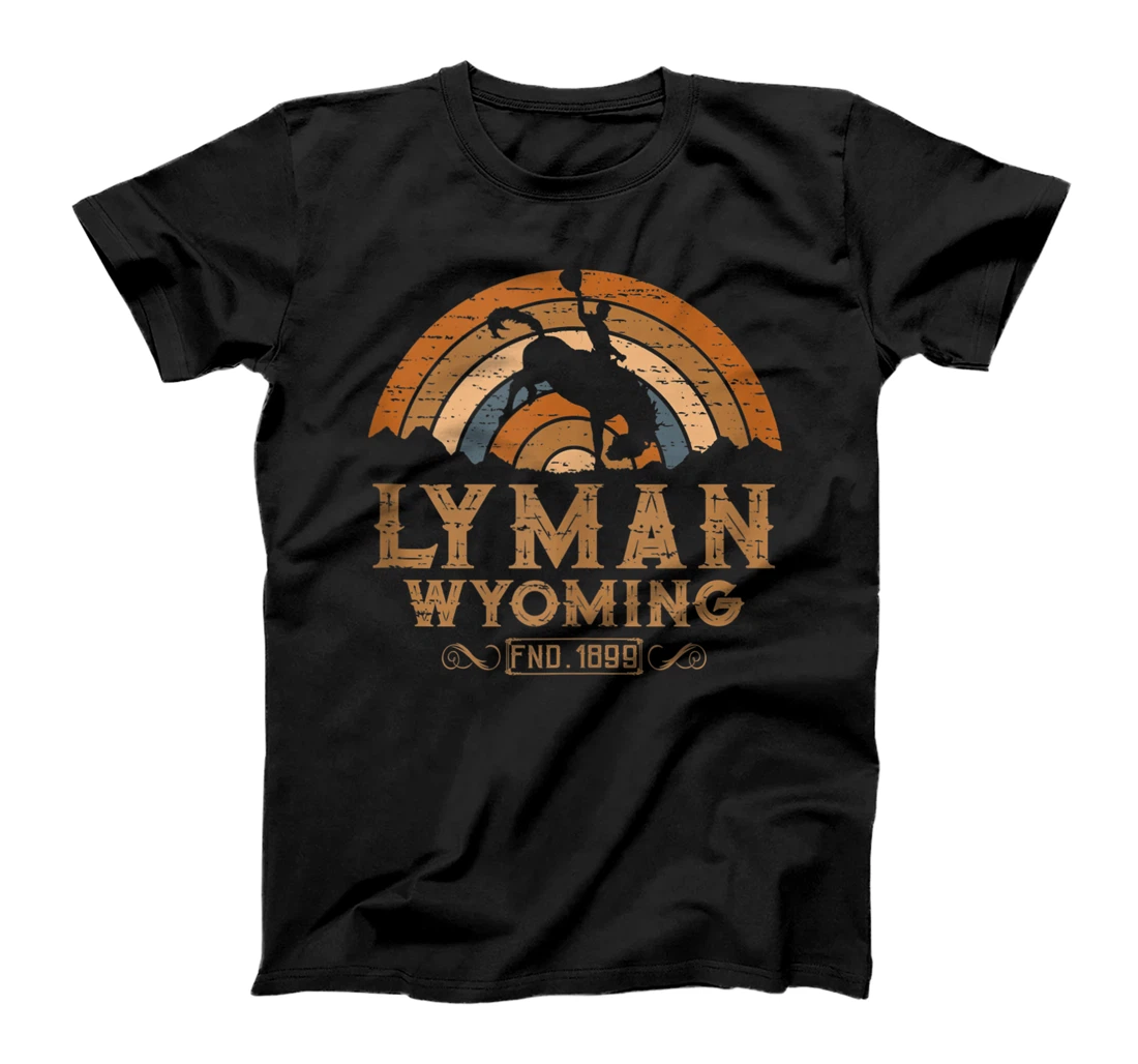 Personalized Lyman Wyoming WY Retro Style Rodeo Cowboy T-Shirt, Women T-Shirt
