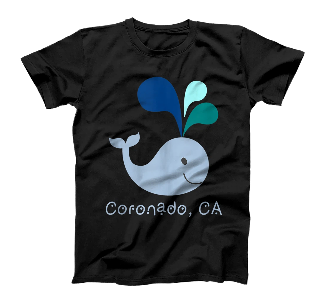 Personalized Coronado CA Cute California Whale Lover Cartoon T-Shirt, Women T-Shirt