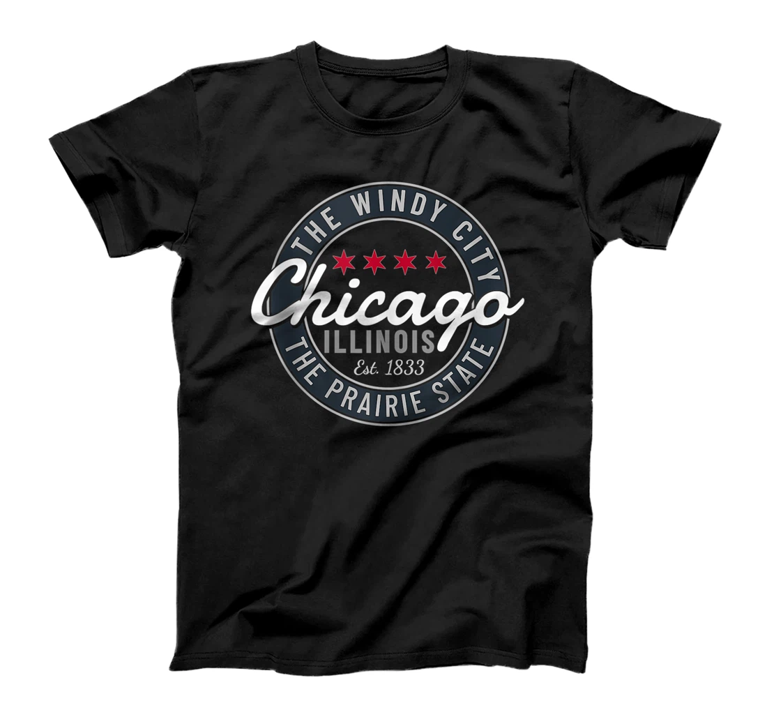 Personalized Chicago The Windy City Illinois Prairie State Est 1833 T-Shirt, Women T-Shirt
