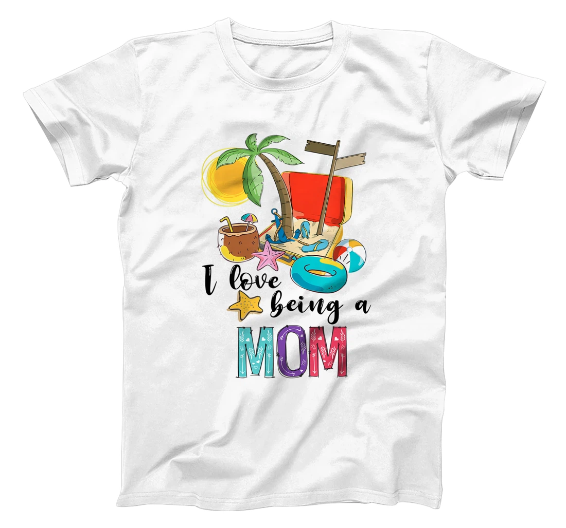 Personalized Womens I Love Being A Mom Summer Vibes Family Matching T-Shirt, Women T-Shirt