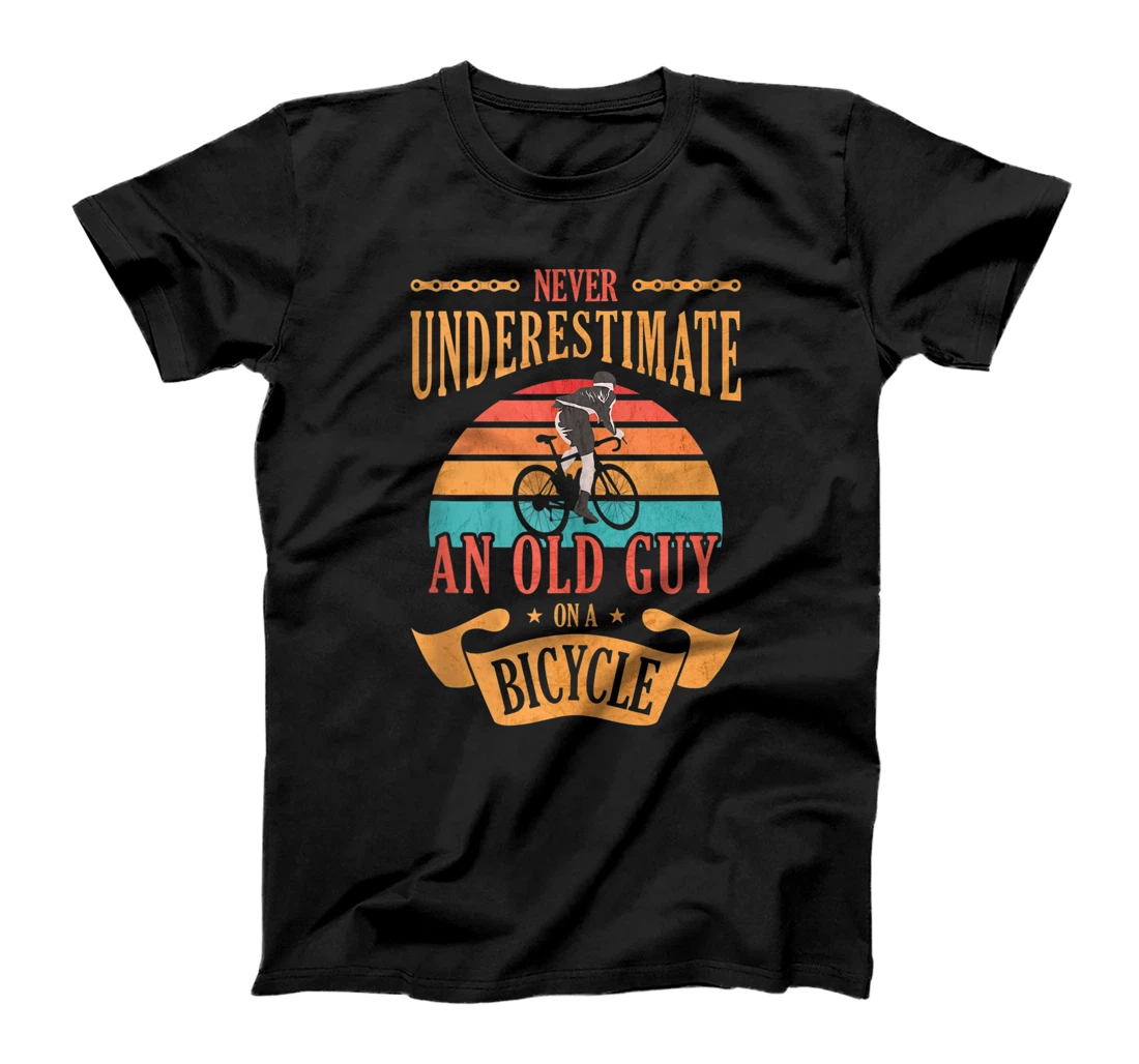 Personalized Never Underestimate An Old Guy On A Bicycle Cycling T-Shirt, Women T-Shirt