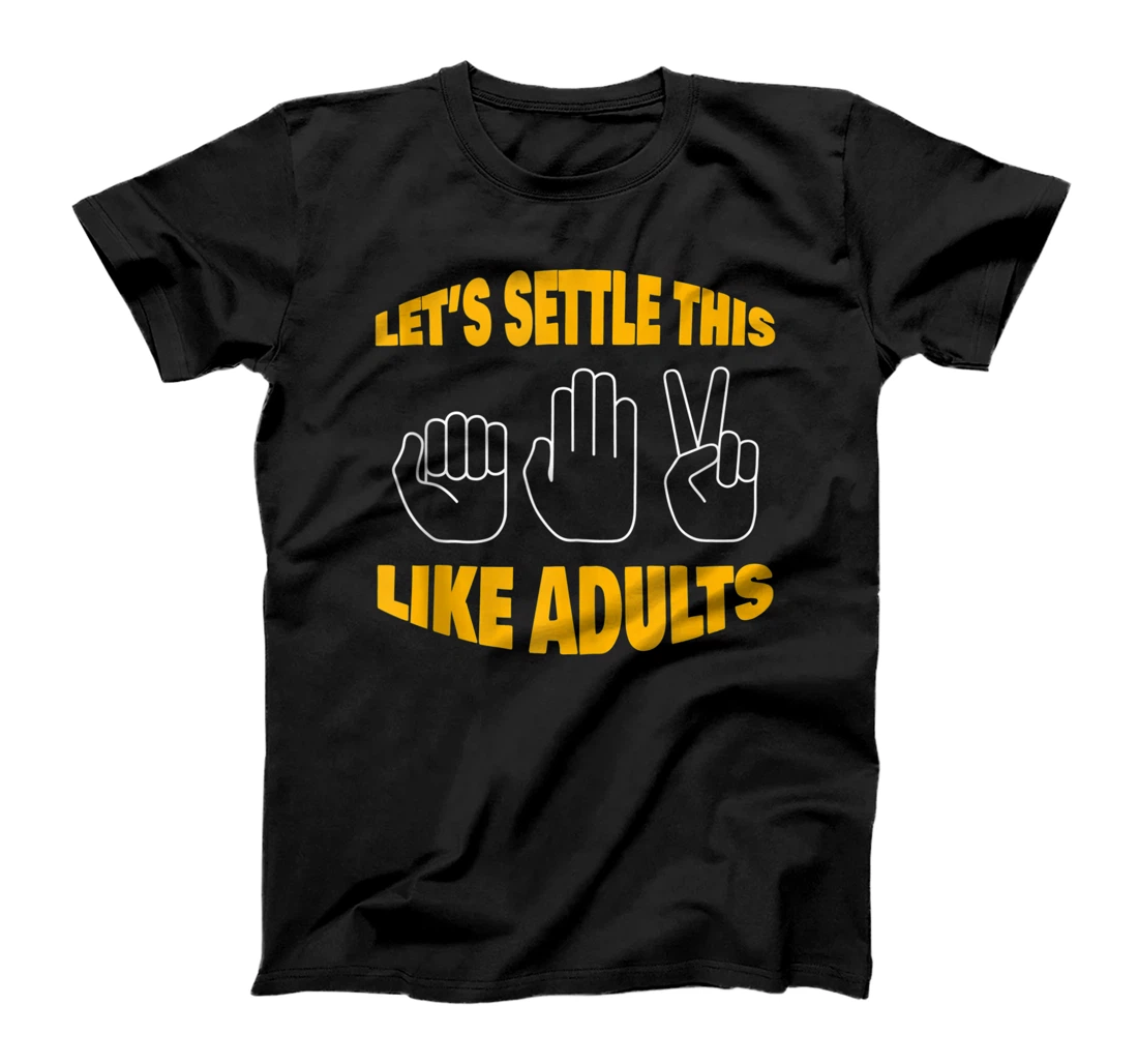 Personalized Let's Settle This Like Adults Rock Paper Scissor Hand Game T-Shirt, Women T-Shirt