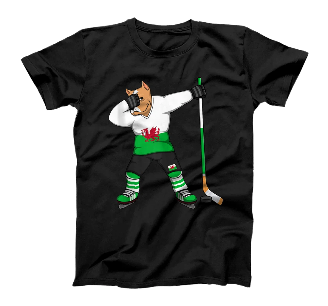 Personalized Dabbing Pitbull Wales Ice Hockey Fans Jersey Winter Sports T-Shirt, Women T-Shirt