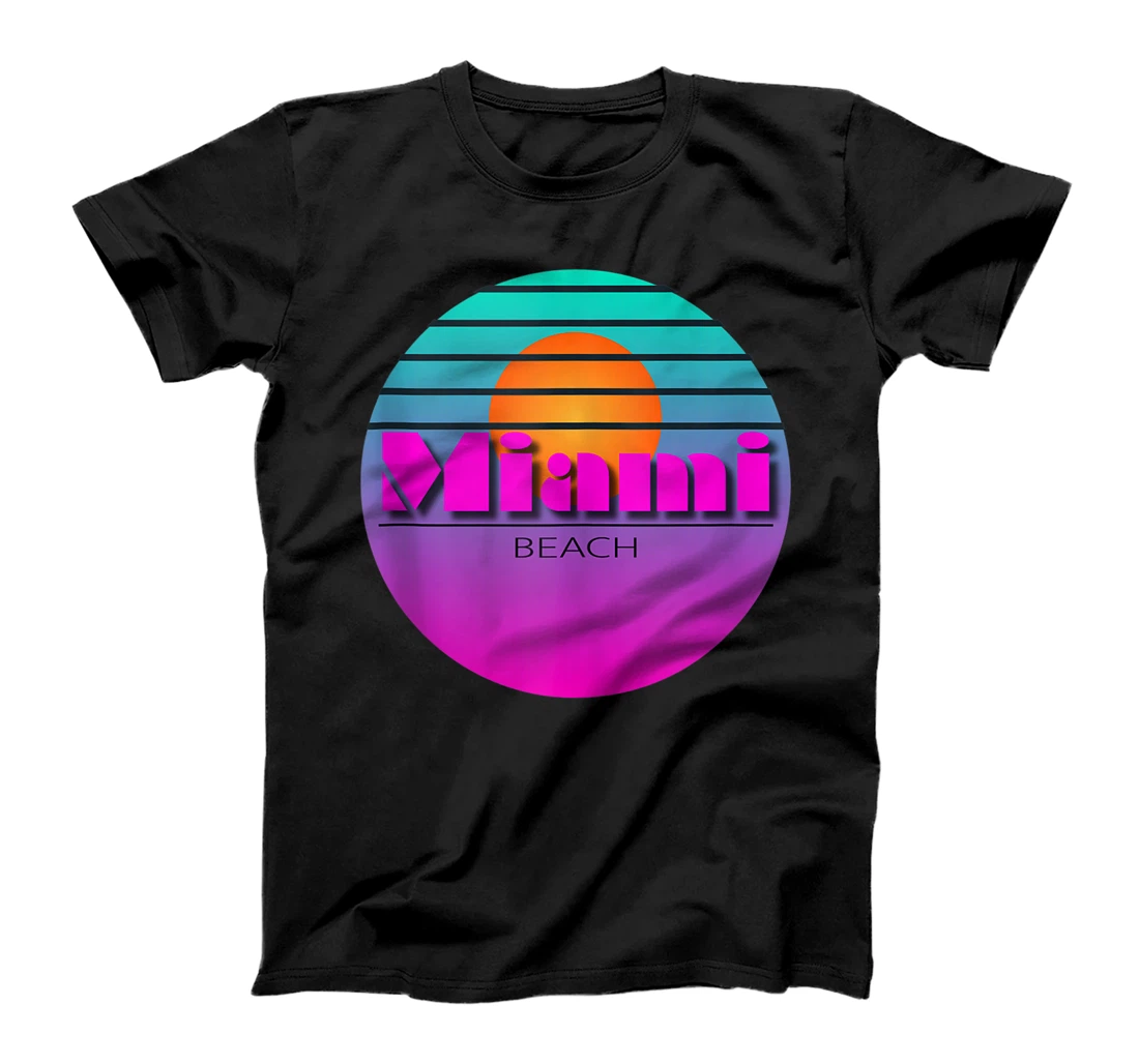 Personalized Miami Beach Florida souvenirs Retro 80's Design T-Shirt, Women T-Shirt