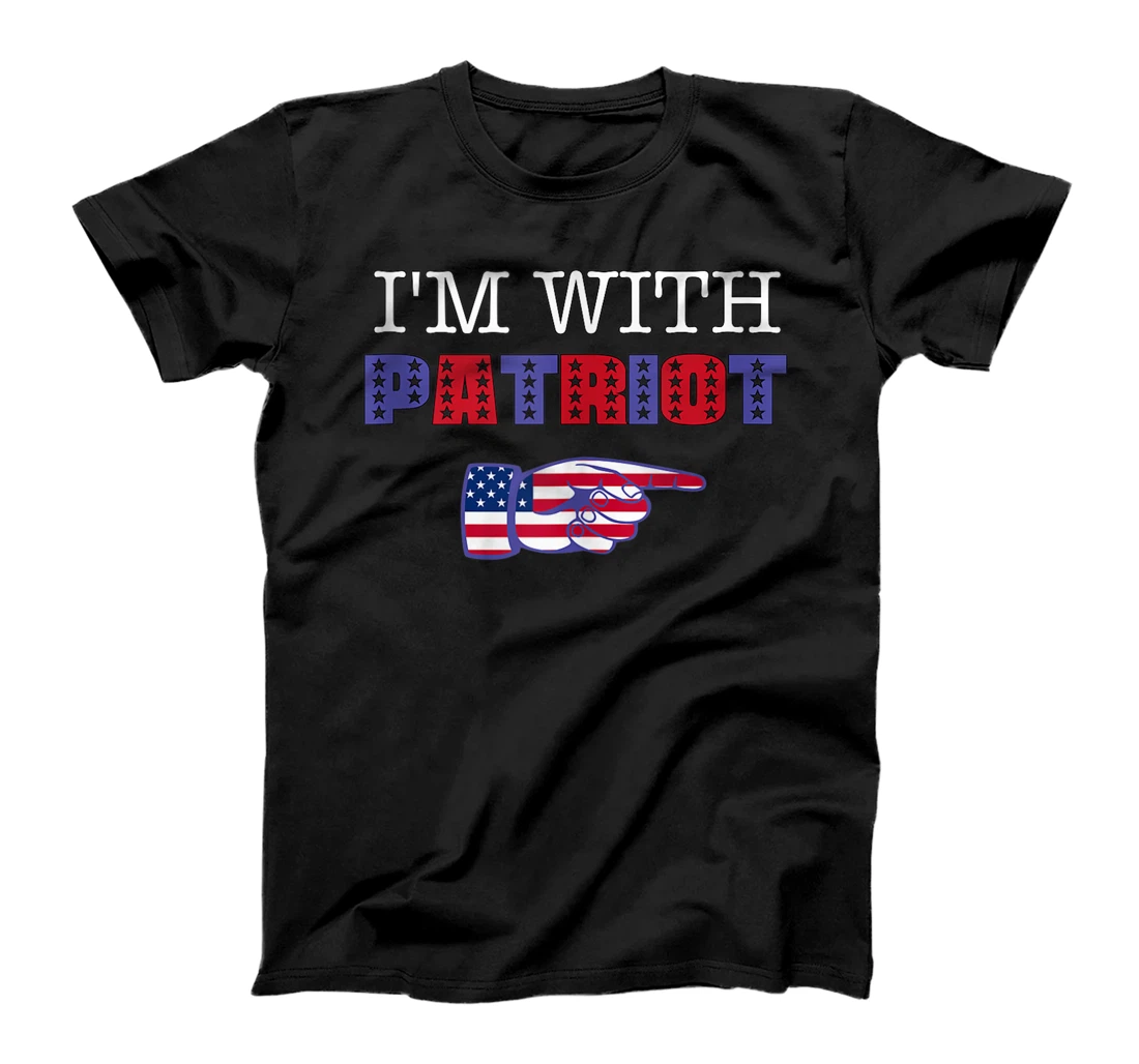 Personalized I'm With Patriot Funny 4th July T-Shirt, Women T-Shirt