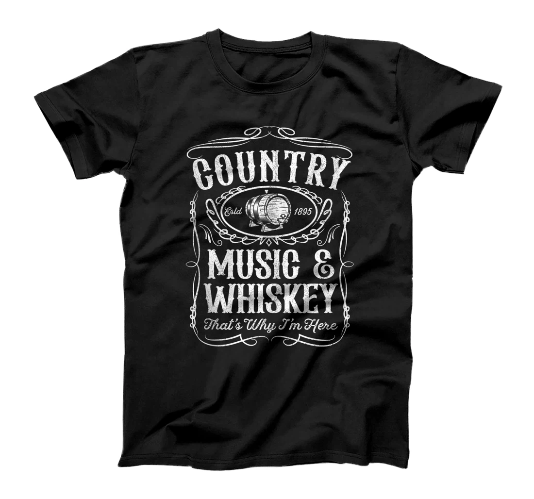 Personalized Country Music and Whiskey Funny Bourbon Saying Scotch Gift T-Shirt, Women T-Shirt