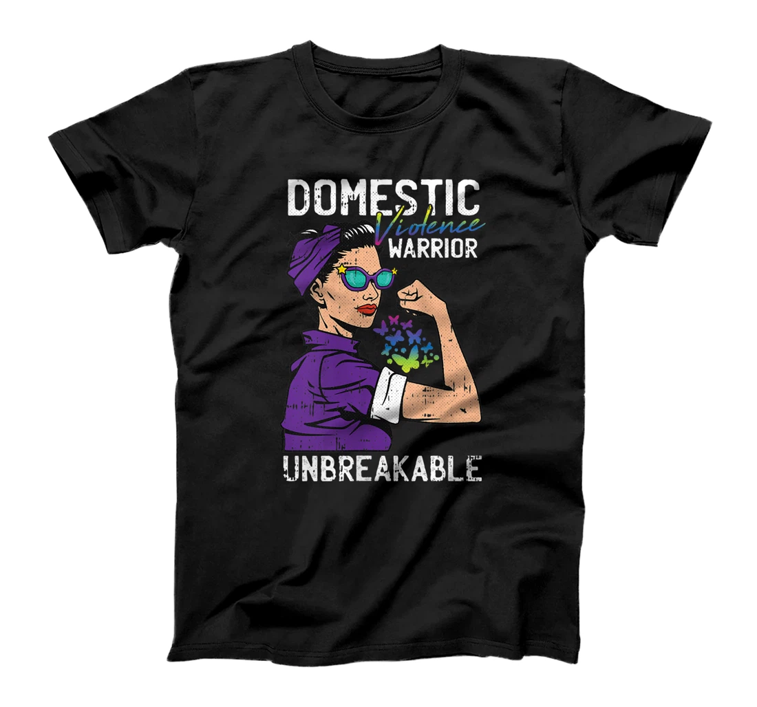 Womens Domestic Violence Awareness Warrior Unbreakable Survivor T-Shirt, Women T-Shirt