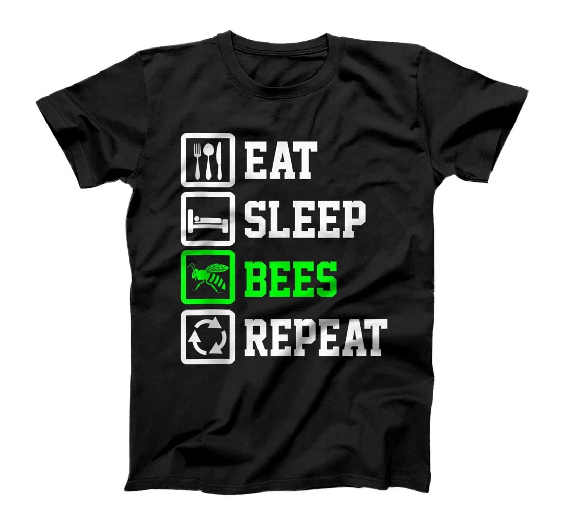 Eat Sleep Bees Repeat Funny Bees Lover T-Shirt, Women T-Shirt