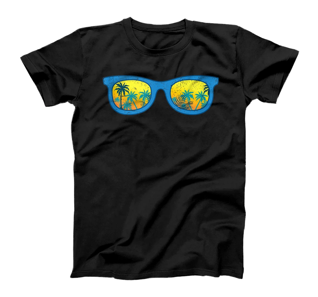 Sunset Beach Palm Trees Summer Vacation Tropical Sunglasses T-Shirt, Women T-Shirt