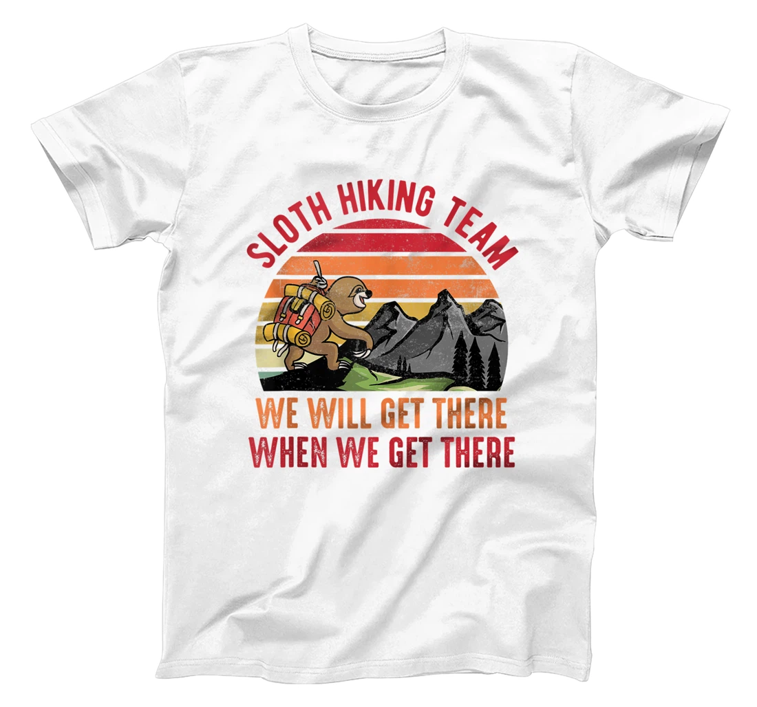 Vintage Sloth Hiking Team, Sloth Dress Nature Hiking Crew T-Shirt, Women T-Shirt