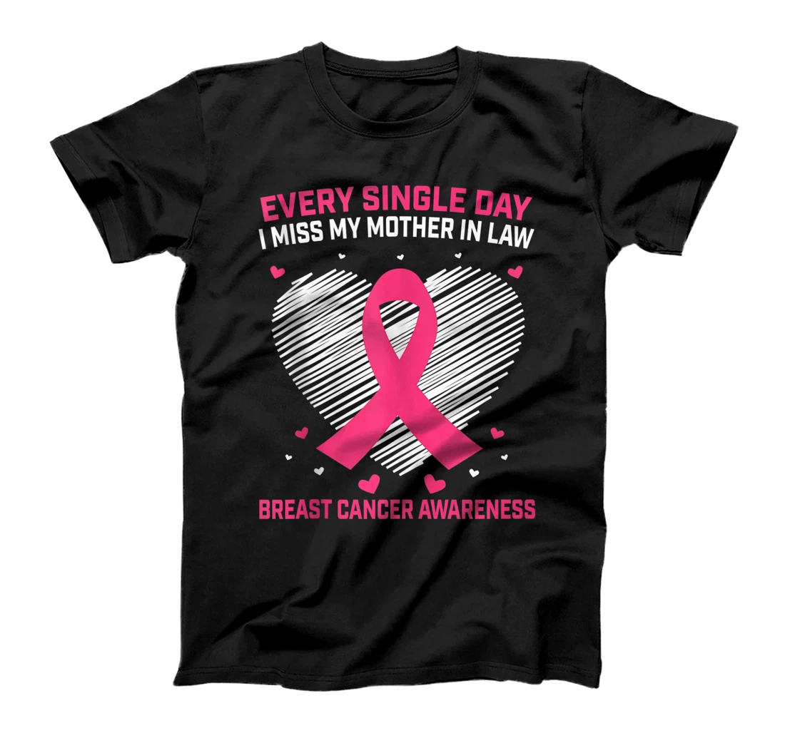 Grieving Gifts Mother In Law Pink Breast Cancer Awareness T-Shirt, Women T-Shirt