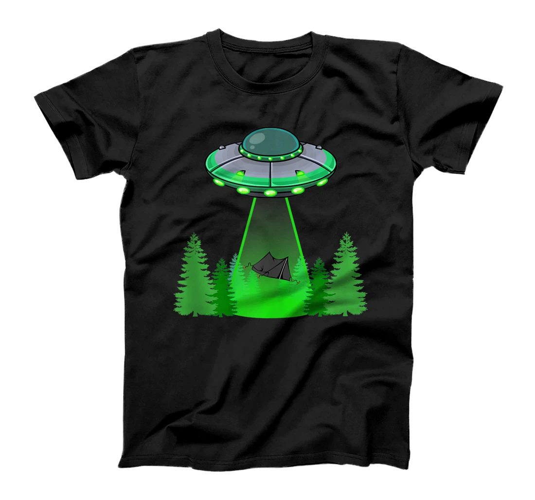 Funny Camping UFO Tent Hiking Trekking Vacation Joke T-Shirt, Women T-Shirt