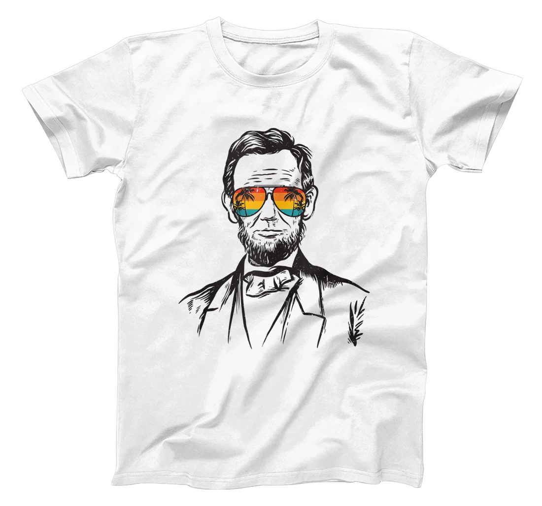 Abraham Lincoln Retro Beach Sunglasses 4th Of July T-Shirt, Women T-Shirt