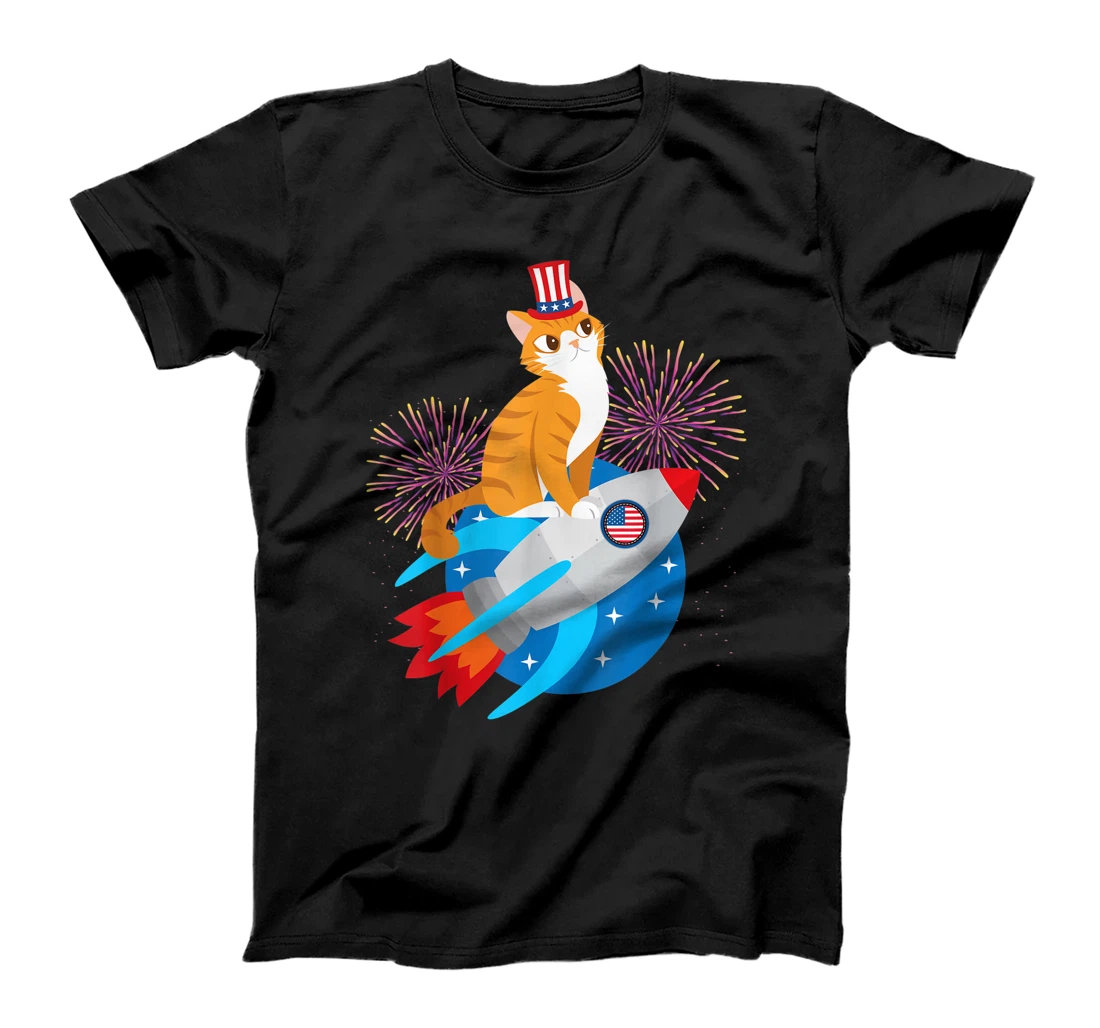 Personalized Awesome Kitty Cat 4th Of July Shirt Rocket With Fireworks T-Shirt, Kid T-Shirt and Women T-Shirt