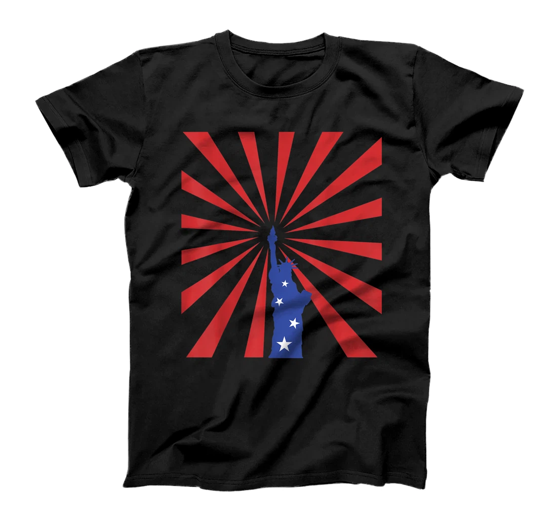 Personalized American Statue of Liberty, Shining Freedom Beacon, Red Rays T-Shirt, Kid T-Shirt and Women T-Shirt
