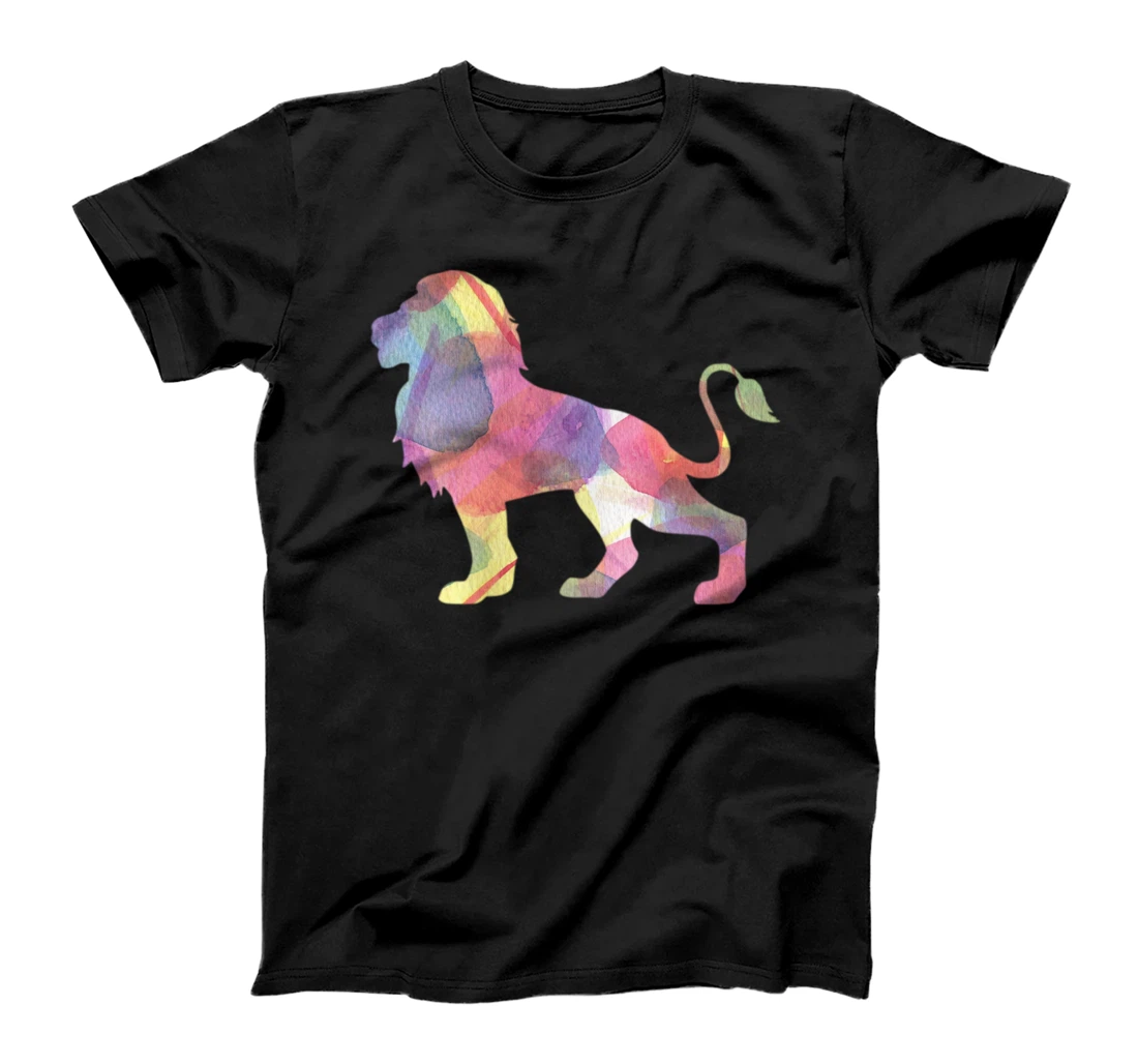 Personalized Watercoolor Powerful Leo Abstract Lion Art Wild Animal Lover T-Shirt