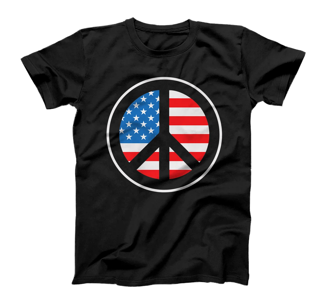 Personalized Womens 4th of JULY Shirt. PEACE SIGN SYMBOL American USA Flag T-Shirt, Kid T-Shirt and Women T-Shirt