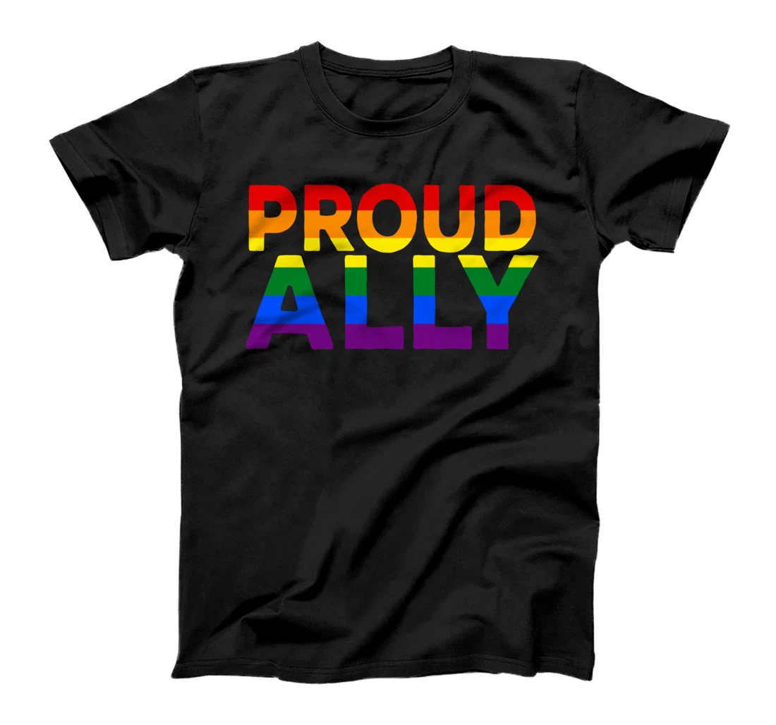 Personalized Proud Ally LGBTQ Lesbian Gay Bi Trans Queer Pride Rainbow T-Shirt