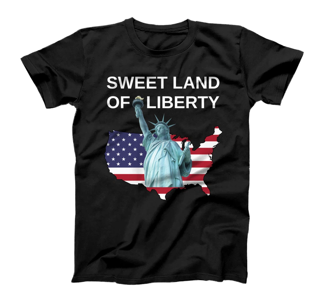 Personalized July 4th Sweet Land Of Liberty USA Flag Patriotic T-Shirt