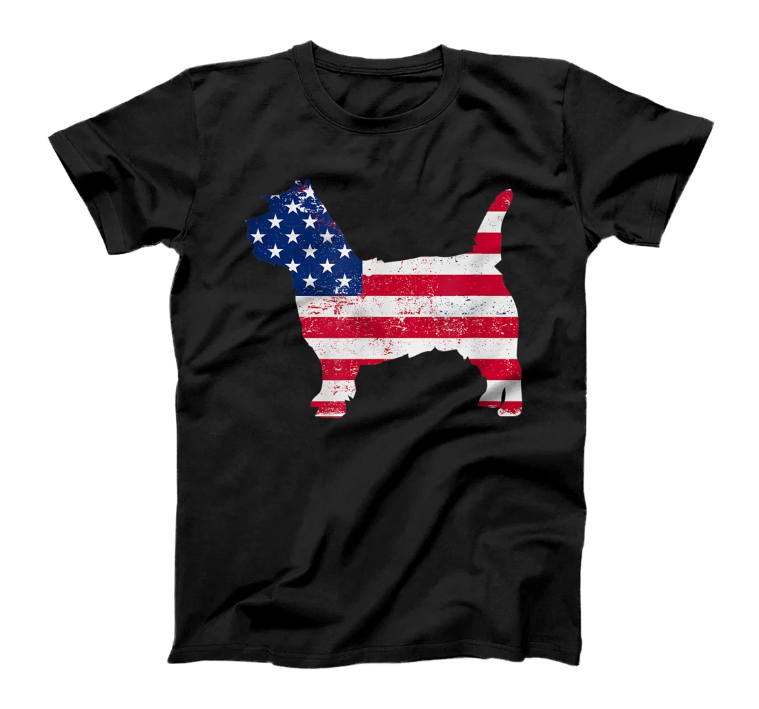 Personalized Cairn Terrier American Flag 4th Of July Dog T-Shirt, Kid T-Shirt and Women T-Shirt