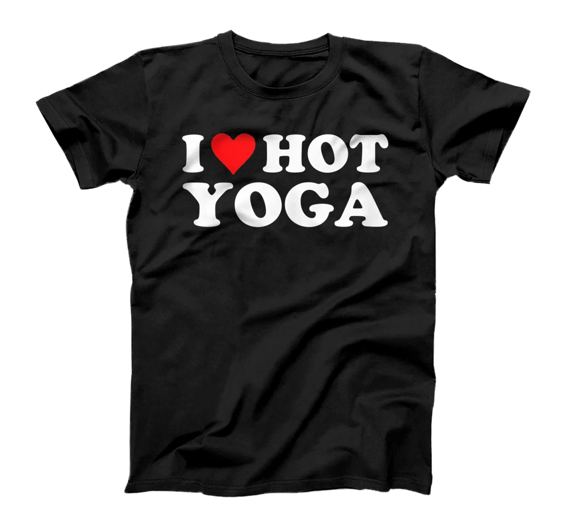 Personalized Love Hot Yoga Tshirt Cute and Funny Red Heart Love Yoga T-Shirt, Women T-Shirt