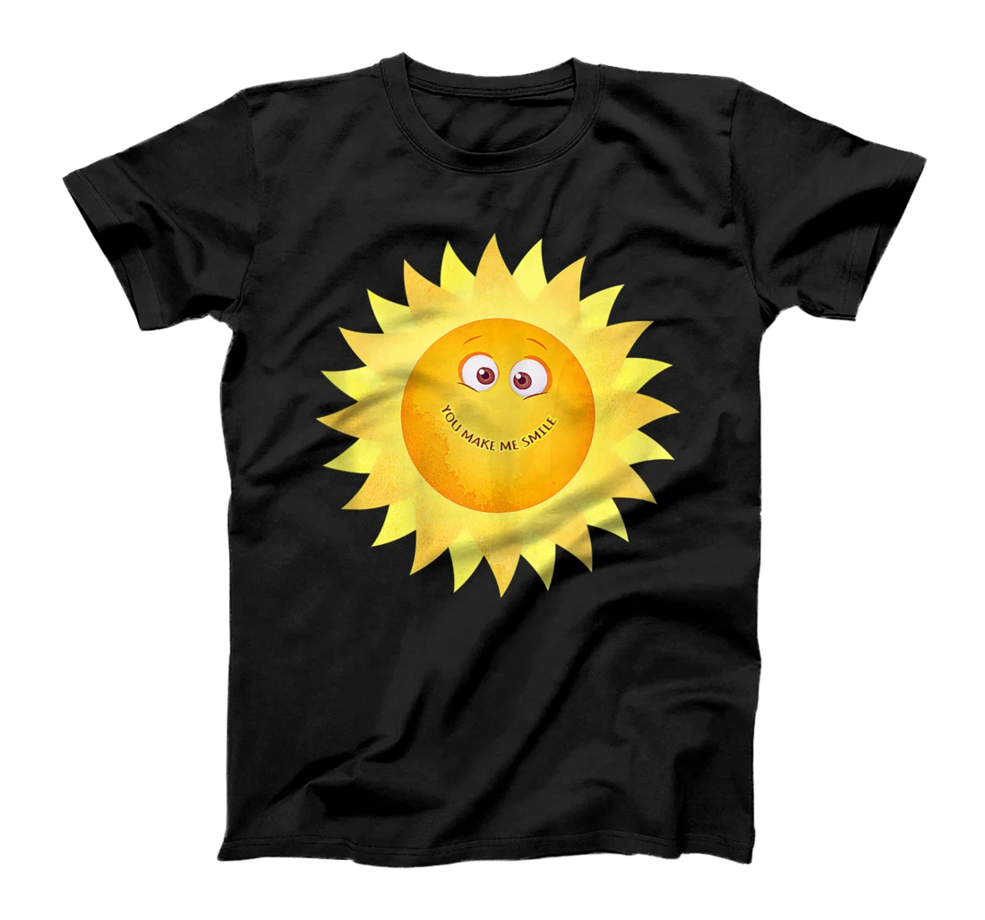 Personalized YOU MAKE ME SMILE | Happy Sunshine Smiley Face Smiling Sun T-Shirt, Women T-Shirt