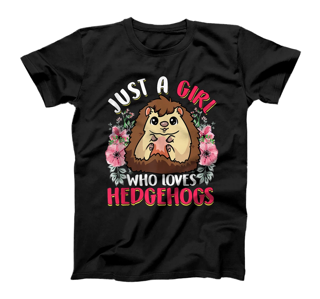 Personalized Funny Hedgehog Girl Loves Hedgehogs T-Shirt, Women T-Shirt
