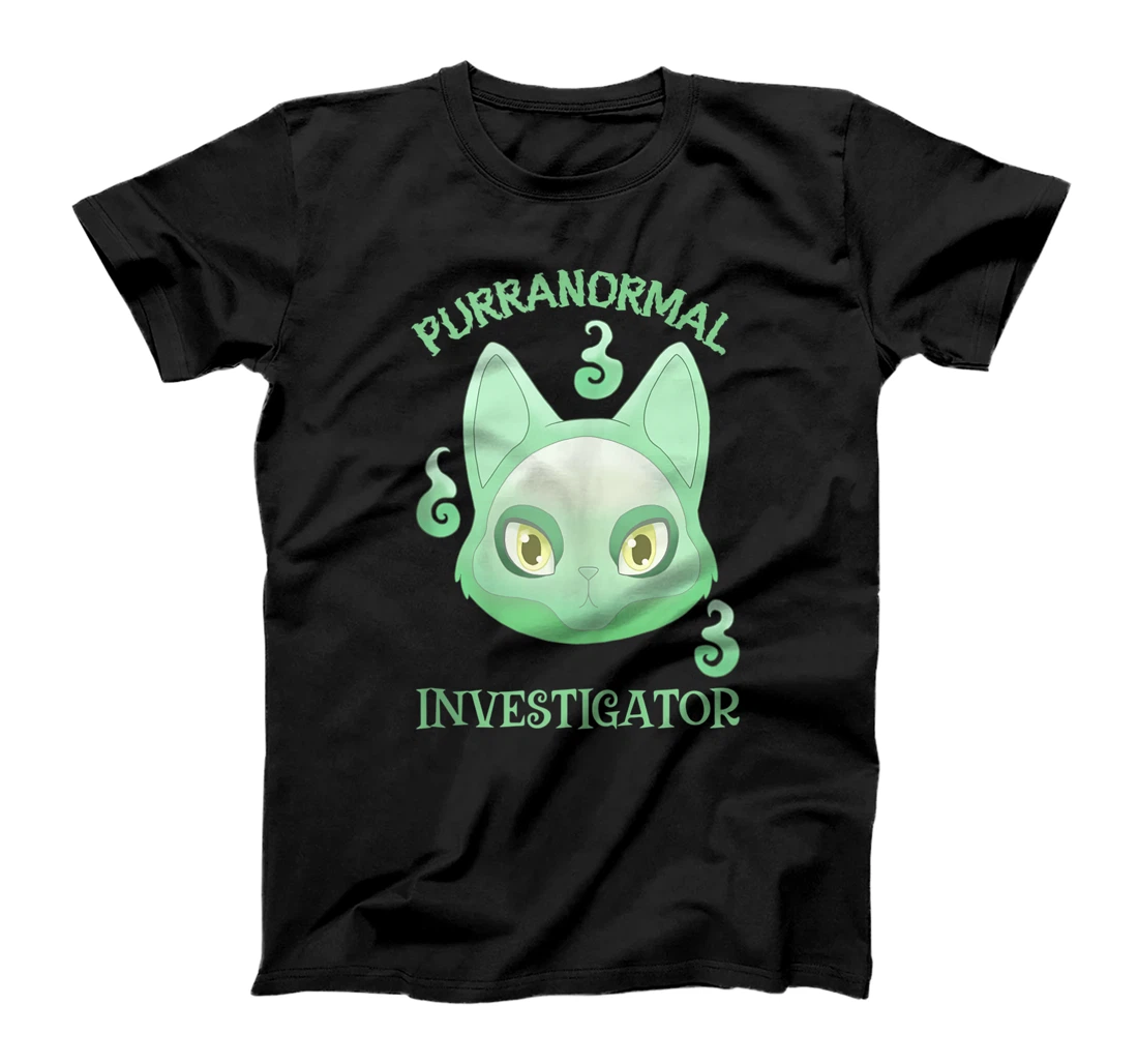 Personalized Funny Ghost Cat Purranormal Investigator Ghost Hunting Cat T-Shirt, Women T-Shirt