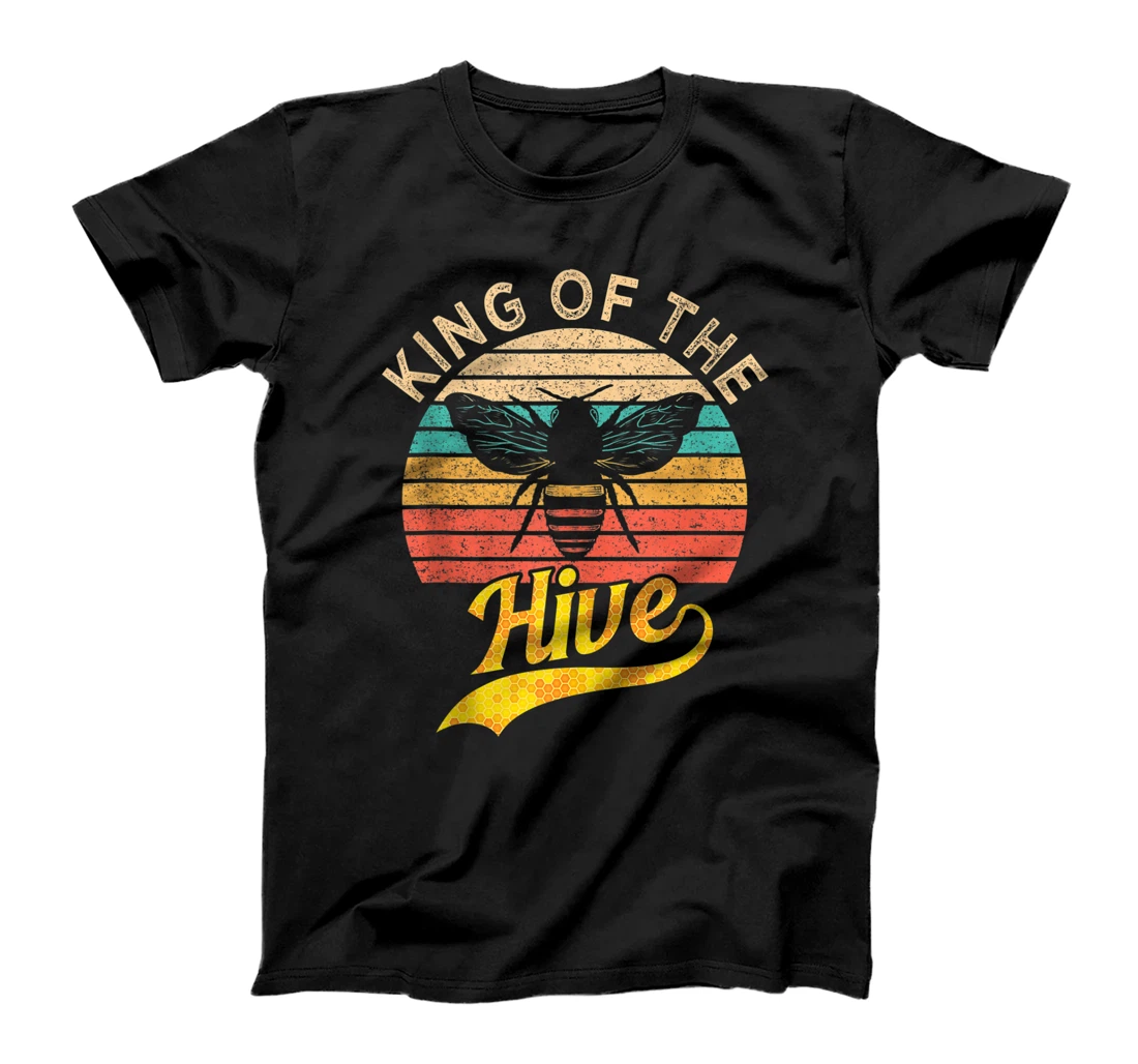 Personalized King Of The Hive Vintage Sunset Honeybees Beekeeper T-Shirt, Women T-Shirt
