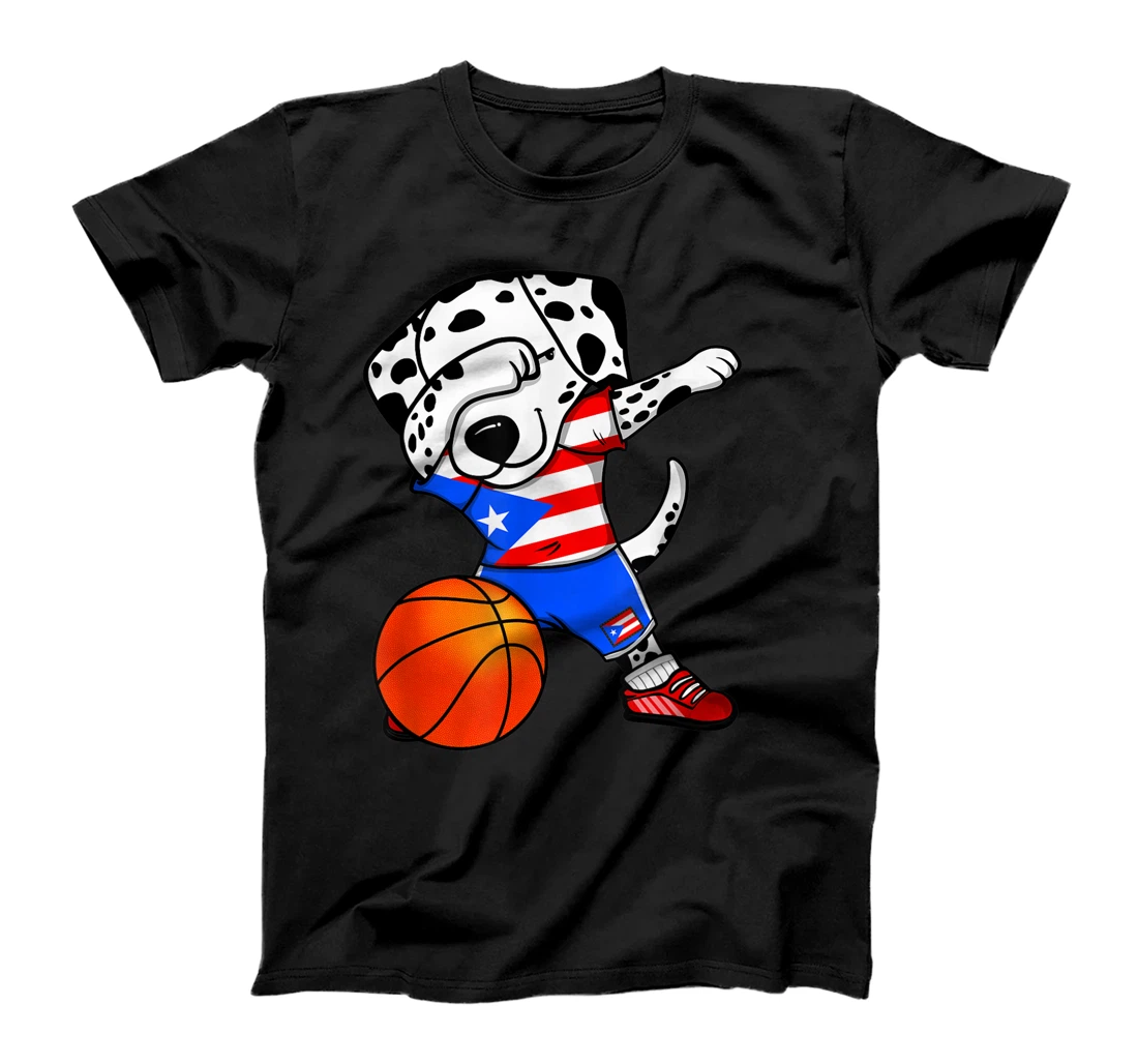 Personalized Dabbing Dalmatian Dog Puerto Rico Basketball Fans Jersey T-Shirt, Kid T-Shirt and Women T-Shirt