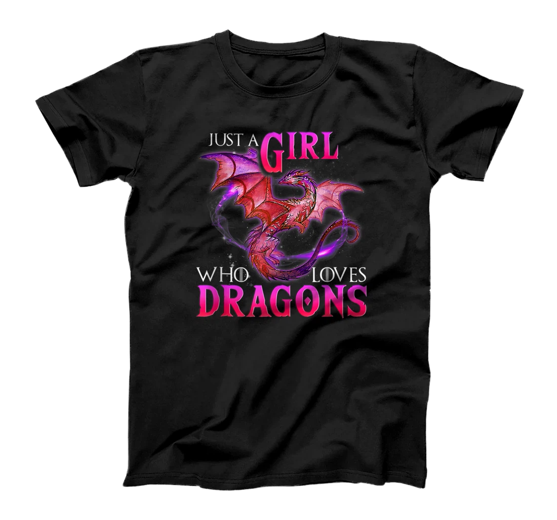 Personalized Funny Just a Girl Who Loves Dragons T-Shirt, Women T-Shirt