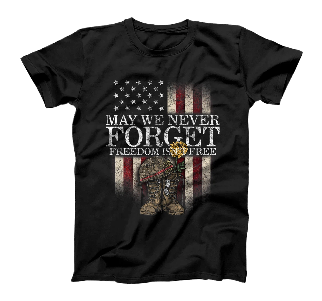 Personalized Veteran May We Never Forget Freedom Isn't Free Veterans Day T-Shirt, Women T-Shirt