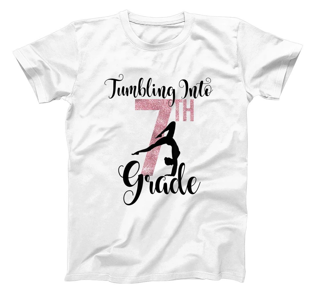 Personalized 7th Grade Gymnastcs Pink Tumbling Gymnast School Girls T-Shirt, Kid T-Shirt and Women T-Shirt